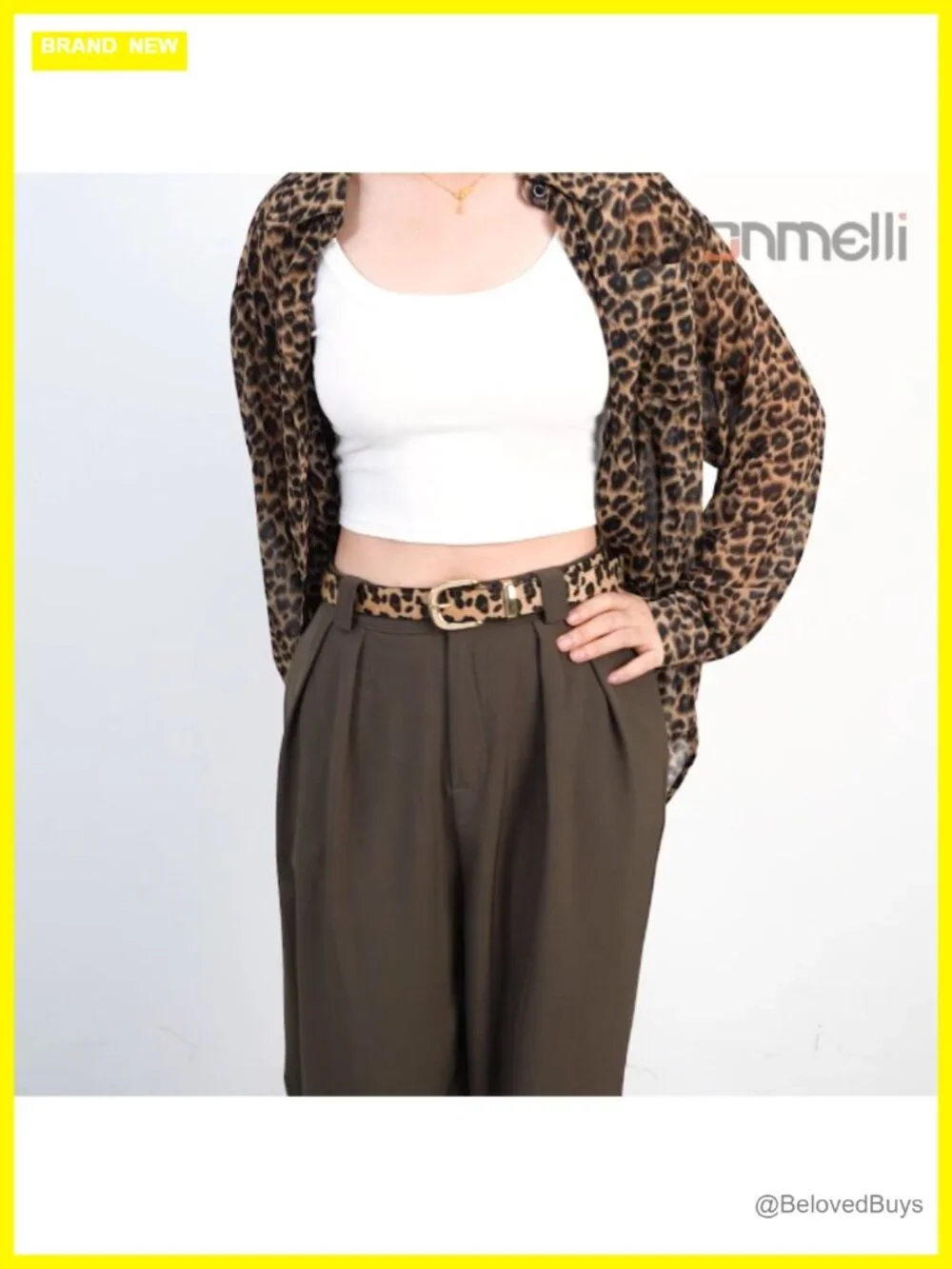 Faux Leather Women's Belt with Silver/Gold Buckle, Adjustable, Casual